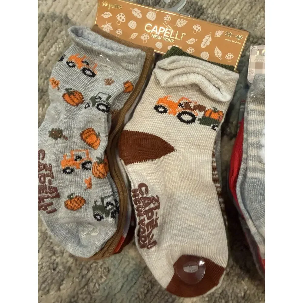 Capelli NY Unisex Kids Non Slip Socks 20 Pairs 2t-4T NIB NWT